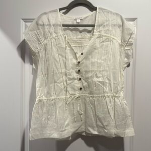 Ivory Button Blouse NWOT